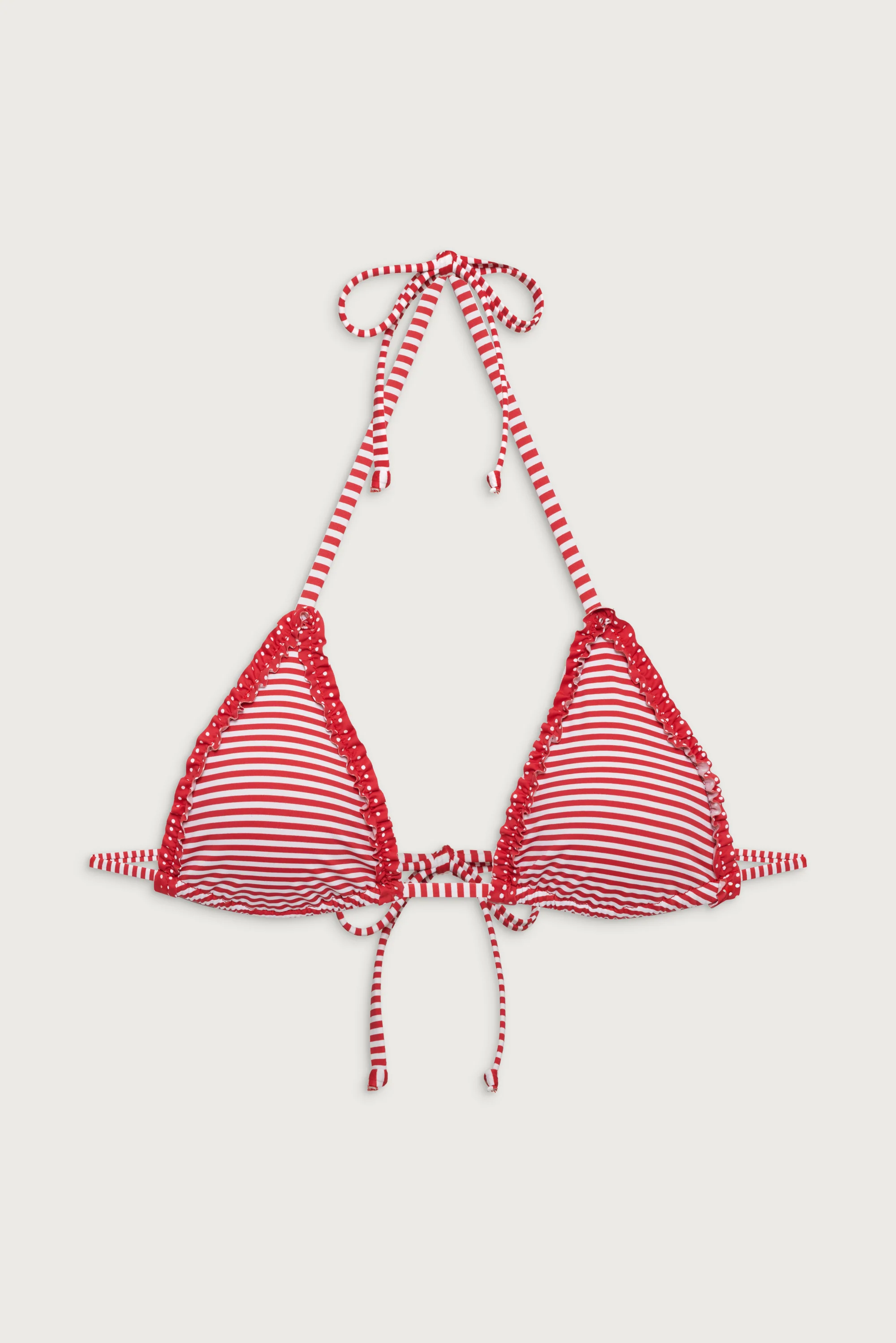 Nick Triangle Halter Bikini Top - Scarlet Stripe - Image 3
