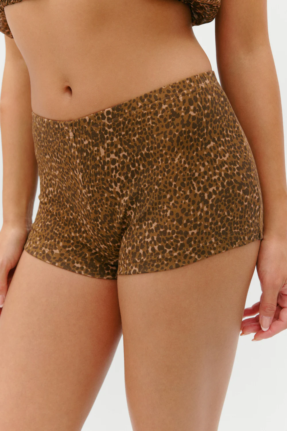 Paulina Cotton Booty Shorts - Vintage Cheetah - Image 2