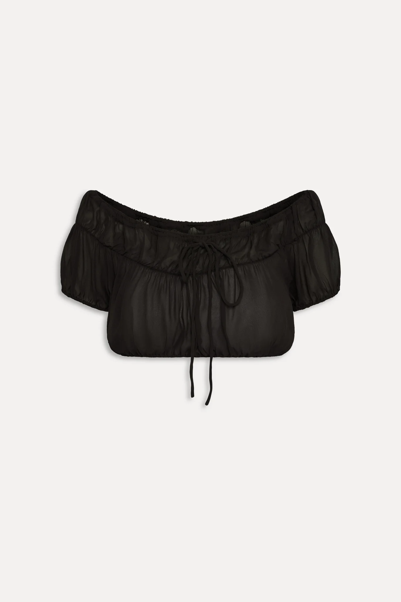 Paulina Cropped Blouse - Black - Image 3