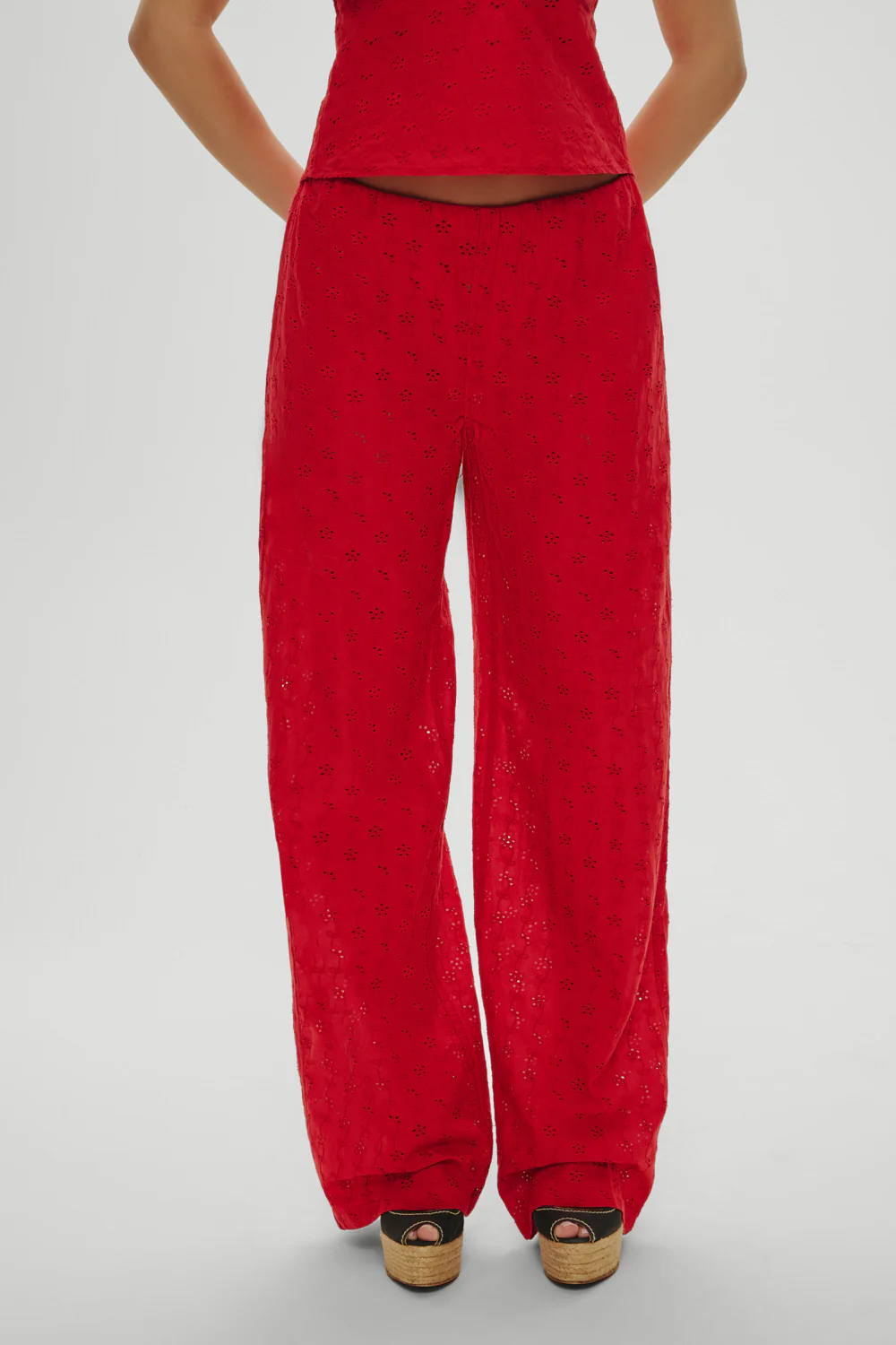 Princess Eyelet Pants - Red Rose - Image 2