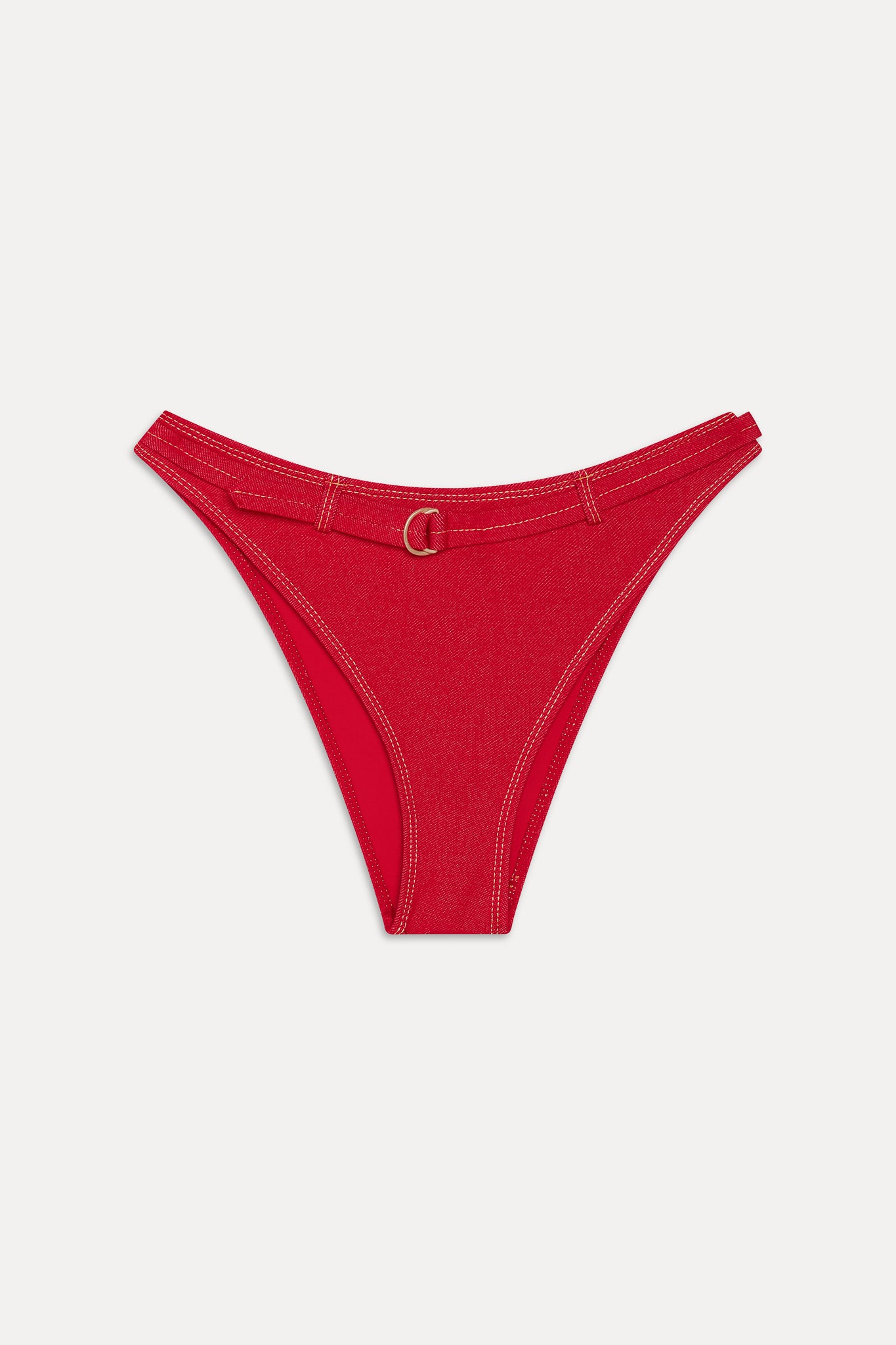 Ranger Denim Bikini Bottom - Red Denim - Image 3