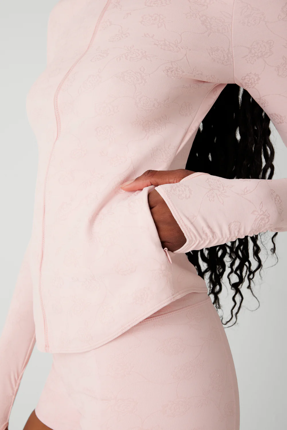 Renee Zip Up Jacket - Pink Petals - Image 2