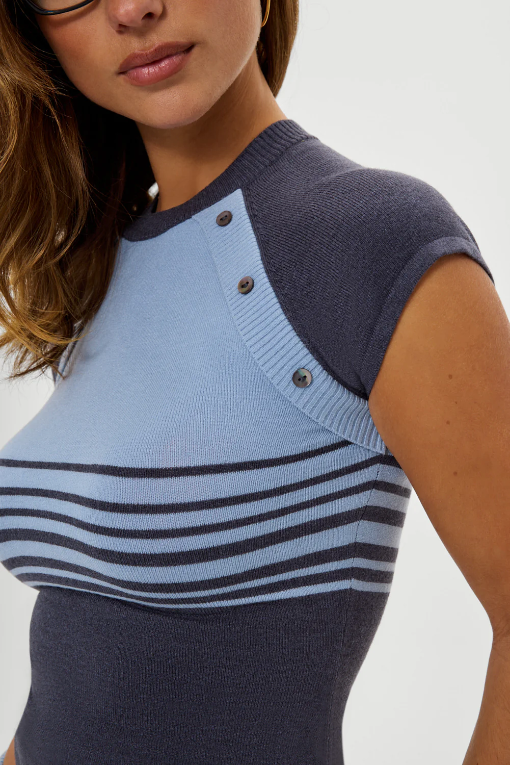 Shore Knit Shirt - Stone Stripe - Image 2