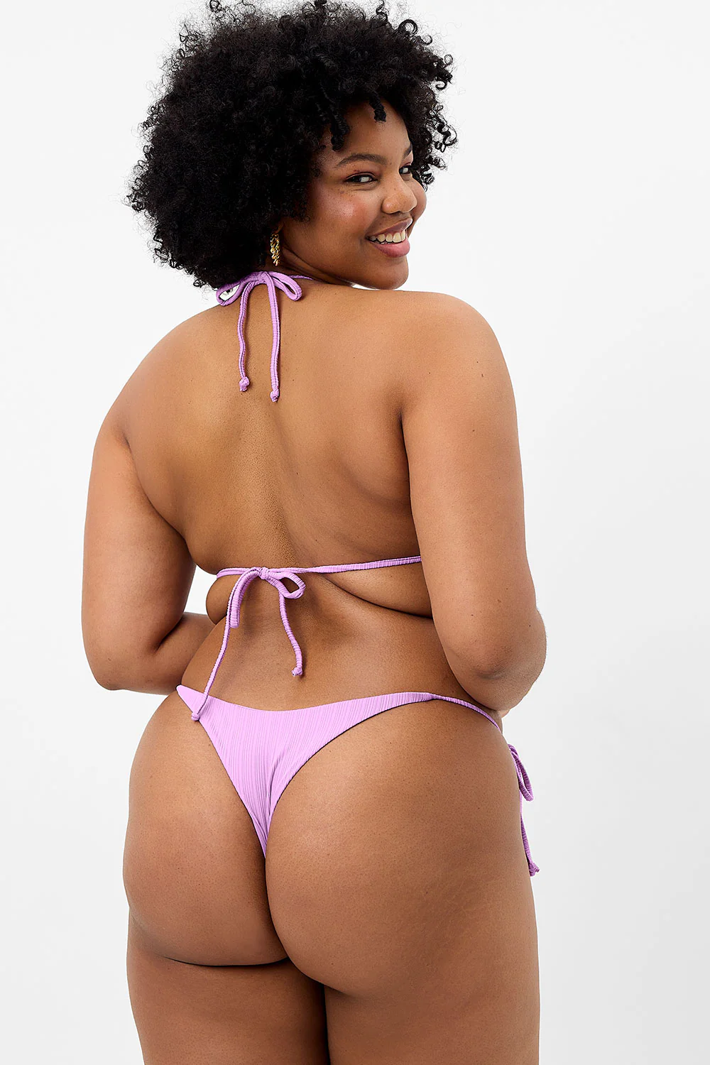 Sky Plissé String Bikini Top - Wisteria - Image 3
