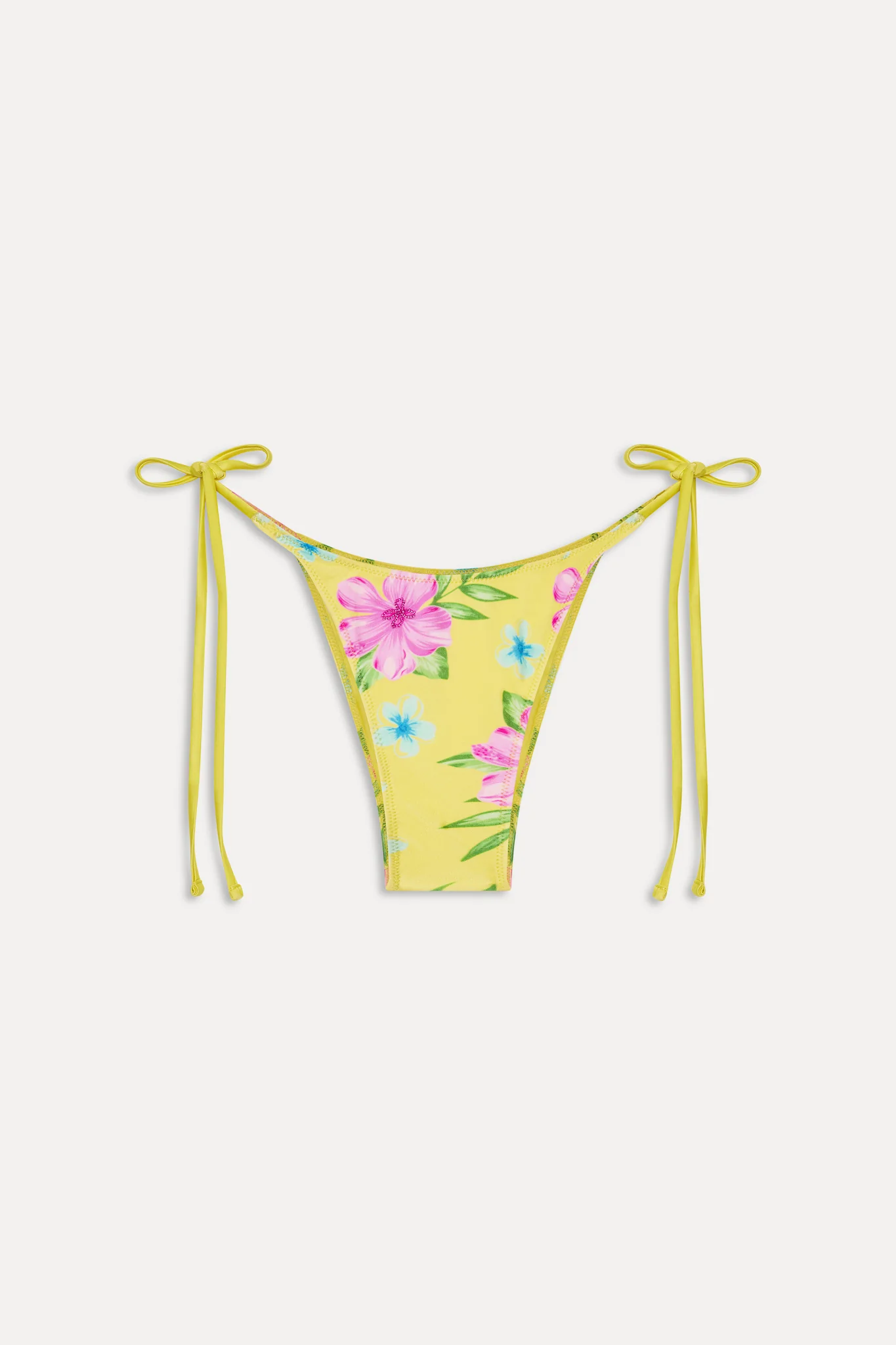 Soleil Satin Beaded Bikini Bottom - Hibiscus Lemonade - Image 3