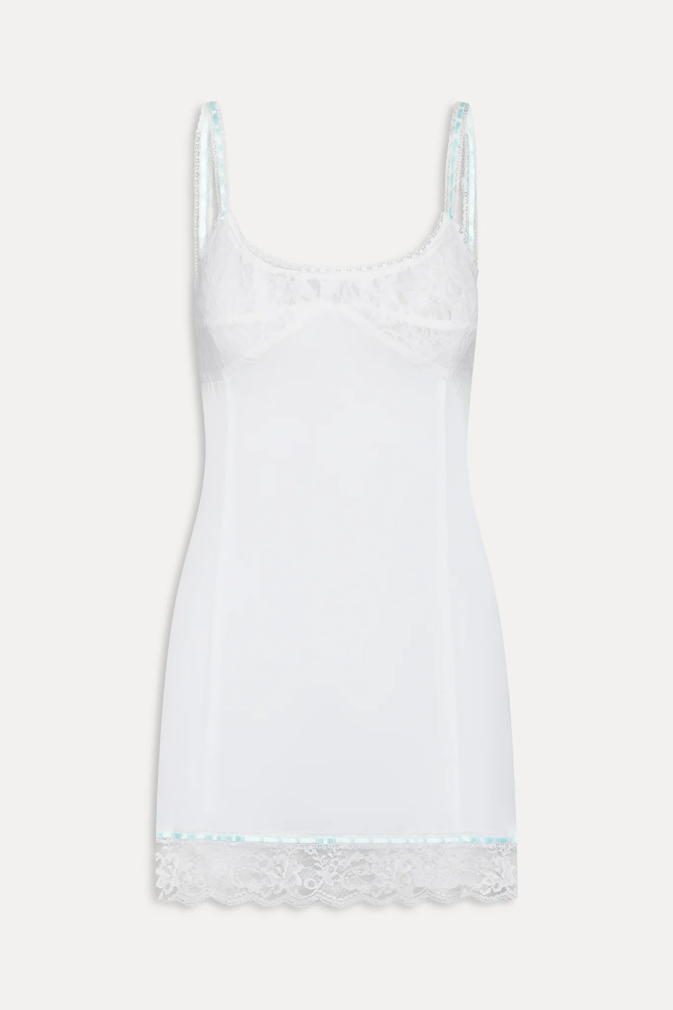 Summer Sonnet Satin Mini Dress - Optic White - Image 3