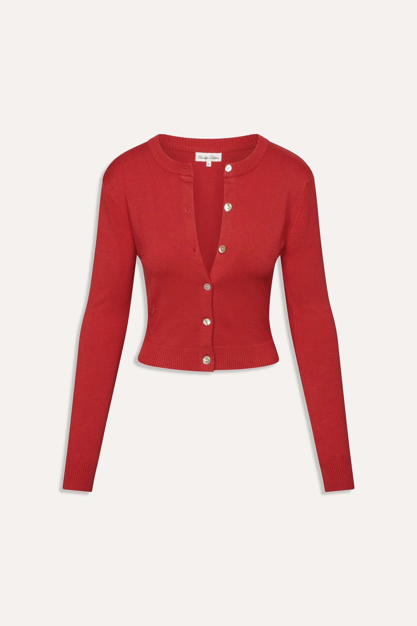 Sundae Cropped Cardigan - Cherry - Image 3