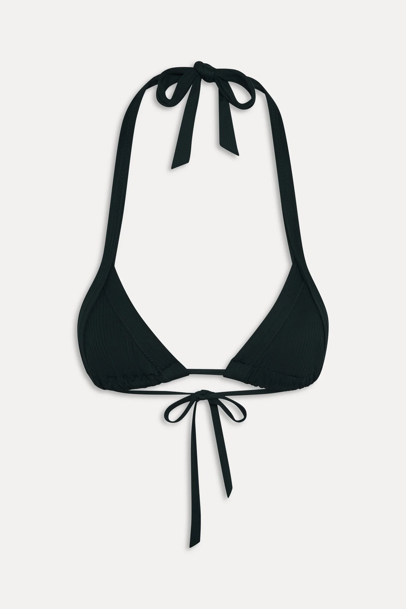 Taite Ribbed Triangle Bikini Top - Black - Image 3