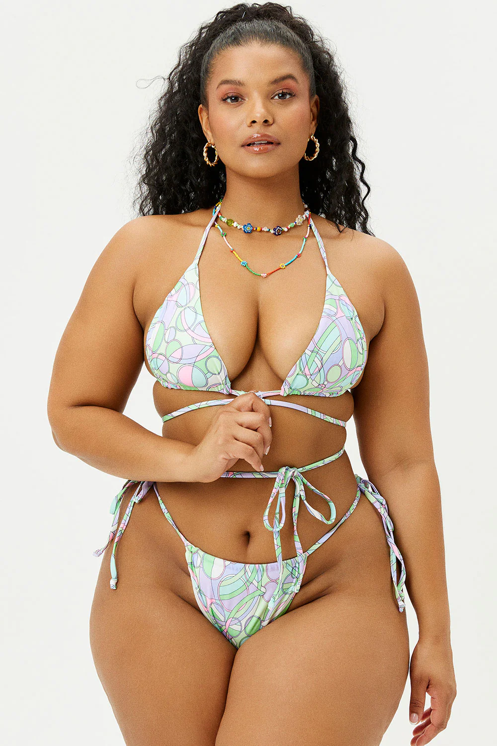 Tatum Triangle String Bikini Top - Vortex - Image 3