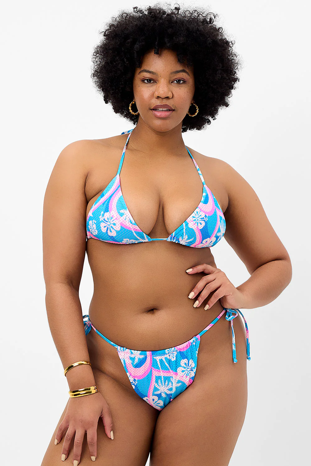 Tia Mesh Triangle Bikini Top - Tropic Love - Image 2