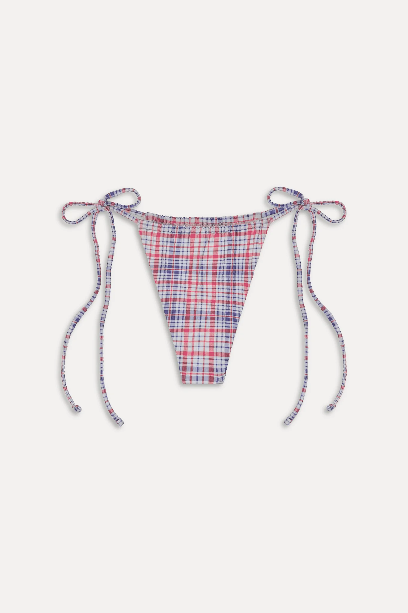 Tia Skimpy String Bikini Bottom - Americana Plaid - Image 3