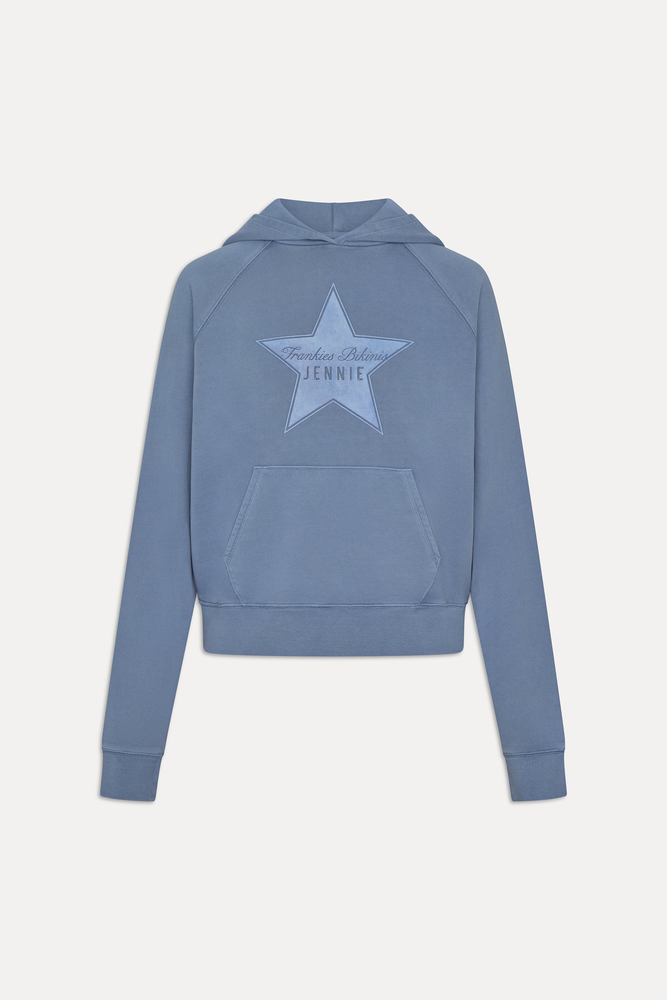 x JENNIE Jane Cropped Terry Hoodie - Jennie Blue - Image 3