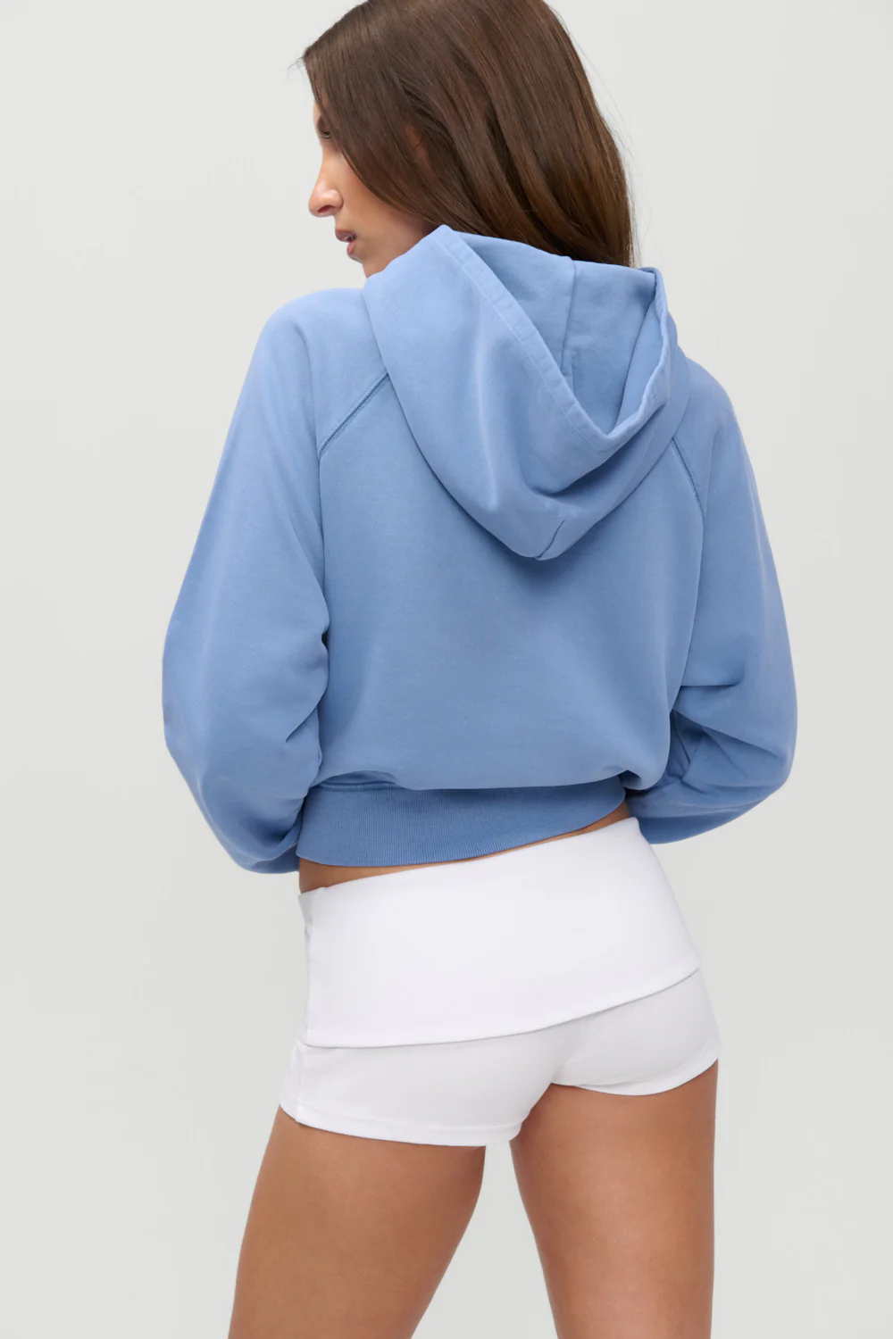 x JENNIE Jane Cropped Terry Hoodie - Jennie Blue - Image 5