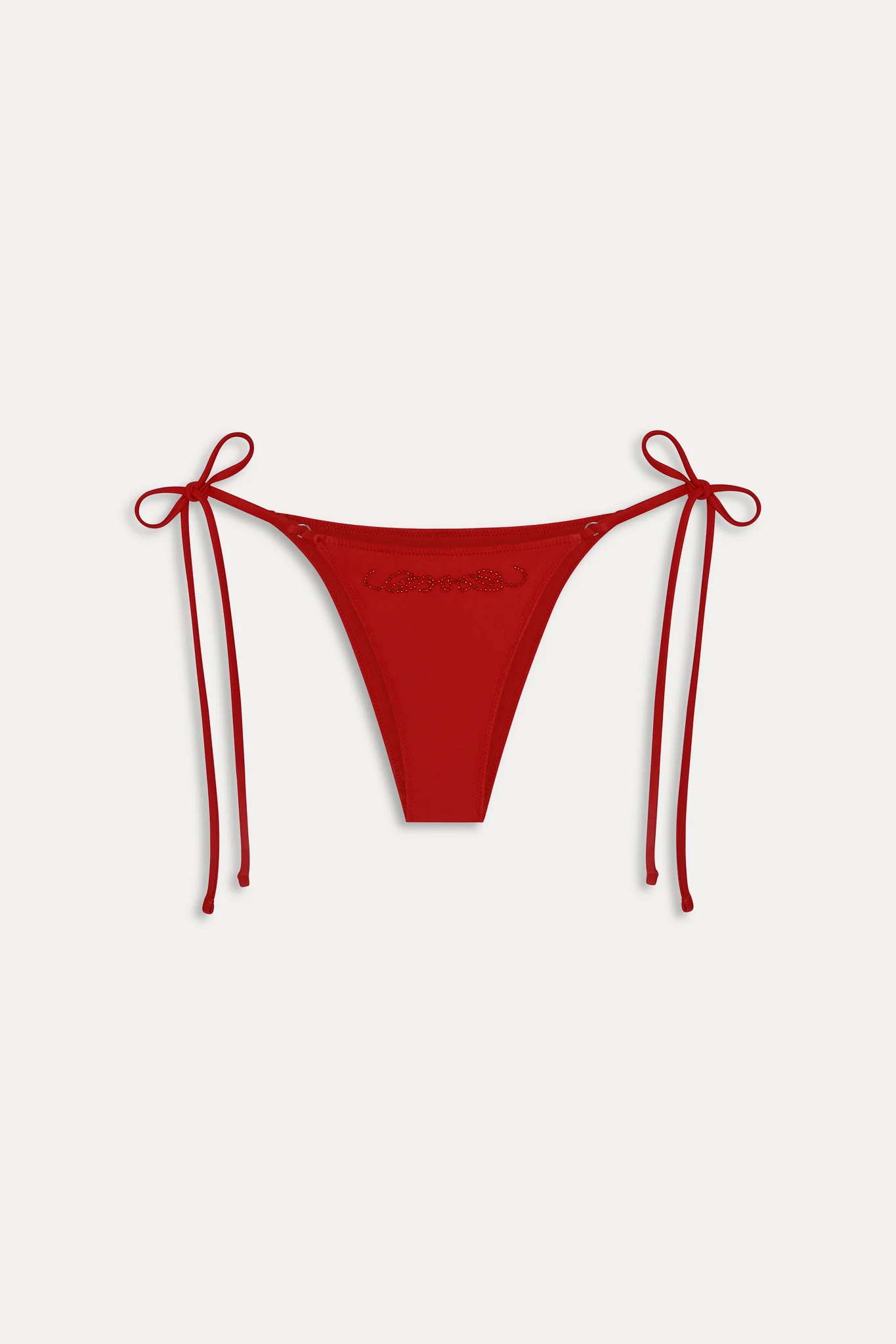 x JENNIE Mackenzie Beaded Bikini Bottom - Classic Red - Image 3
