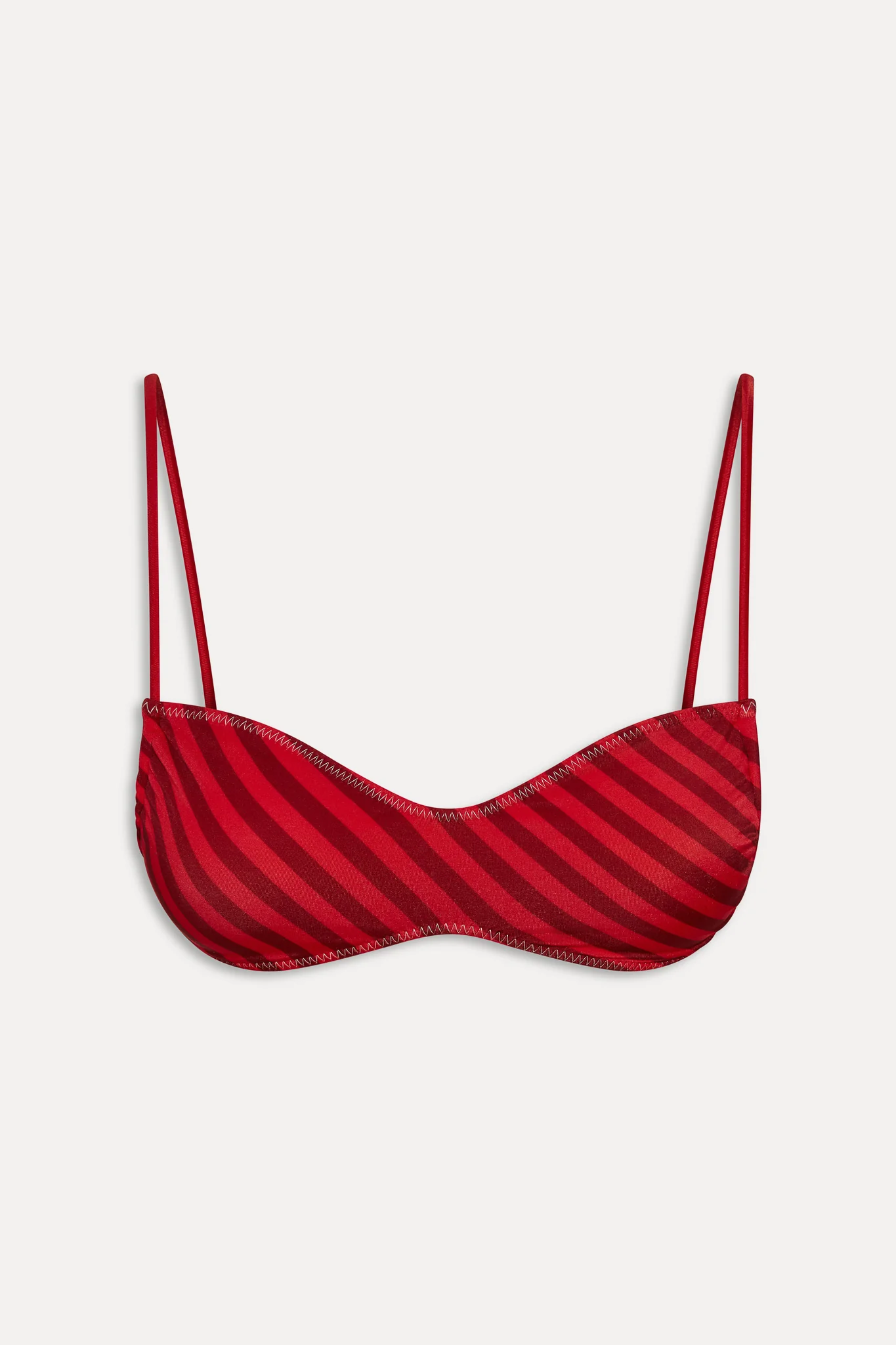 x JENNIE Magnolia Satin Bikini Top - Spring Stripe - Image 3