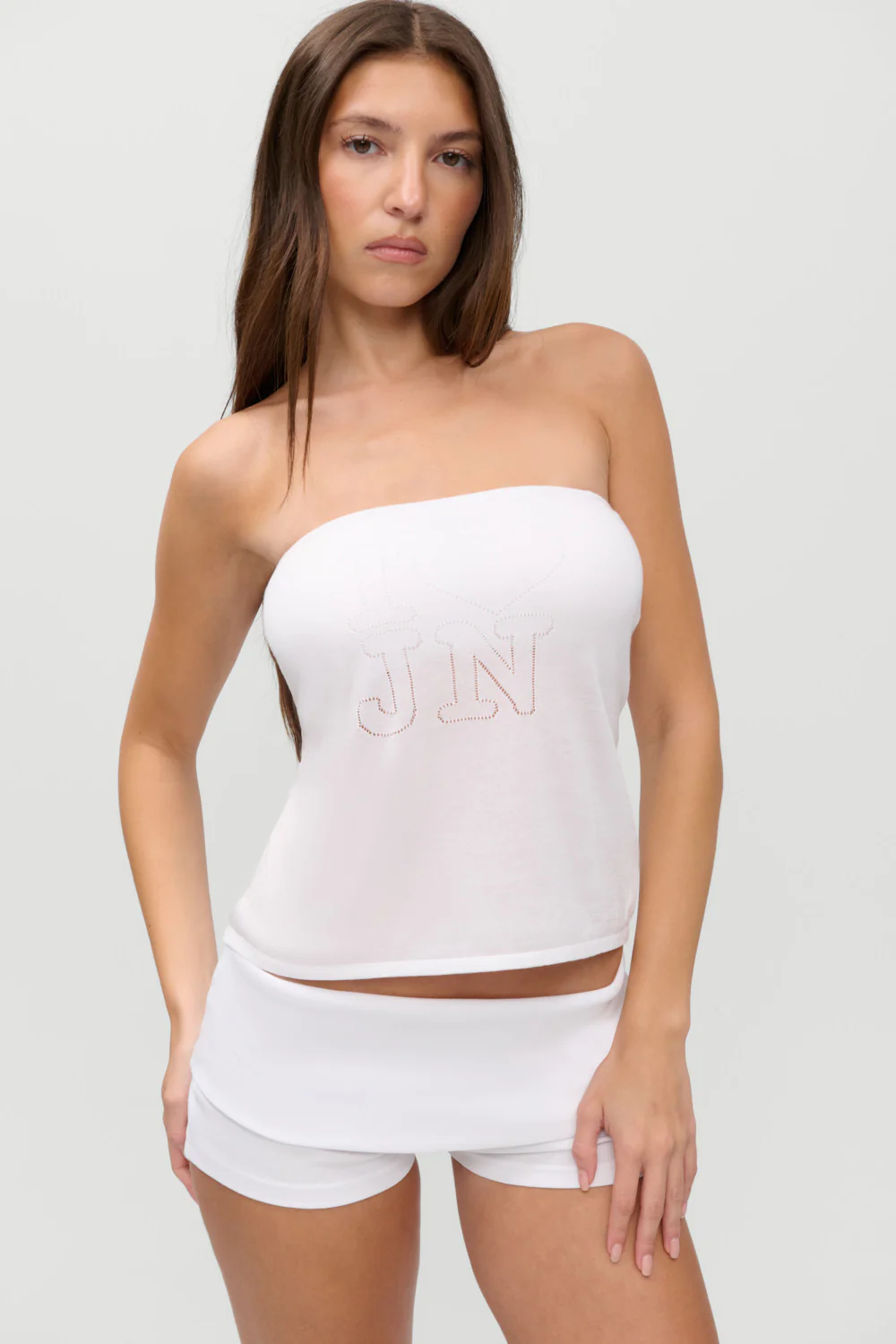 x JENNIE Margot Knit Tube Top - Optic White - Image 5