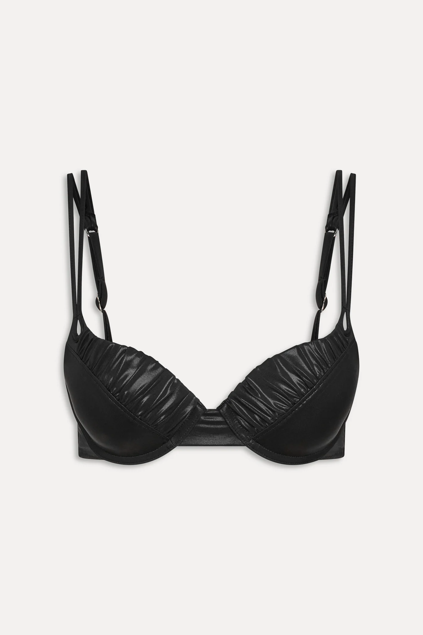 x KHY Cherish Metallic Push Up Bikini Top - Black Chrome - Image 3