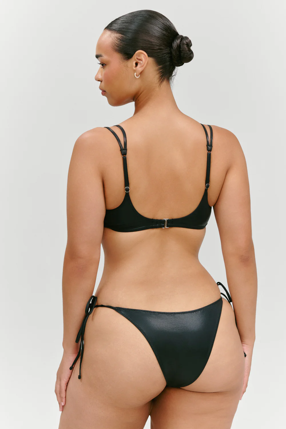 x KHY Cherish Metallic Push Up Bikini Top - Black Chrome - Image 4