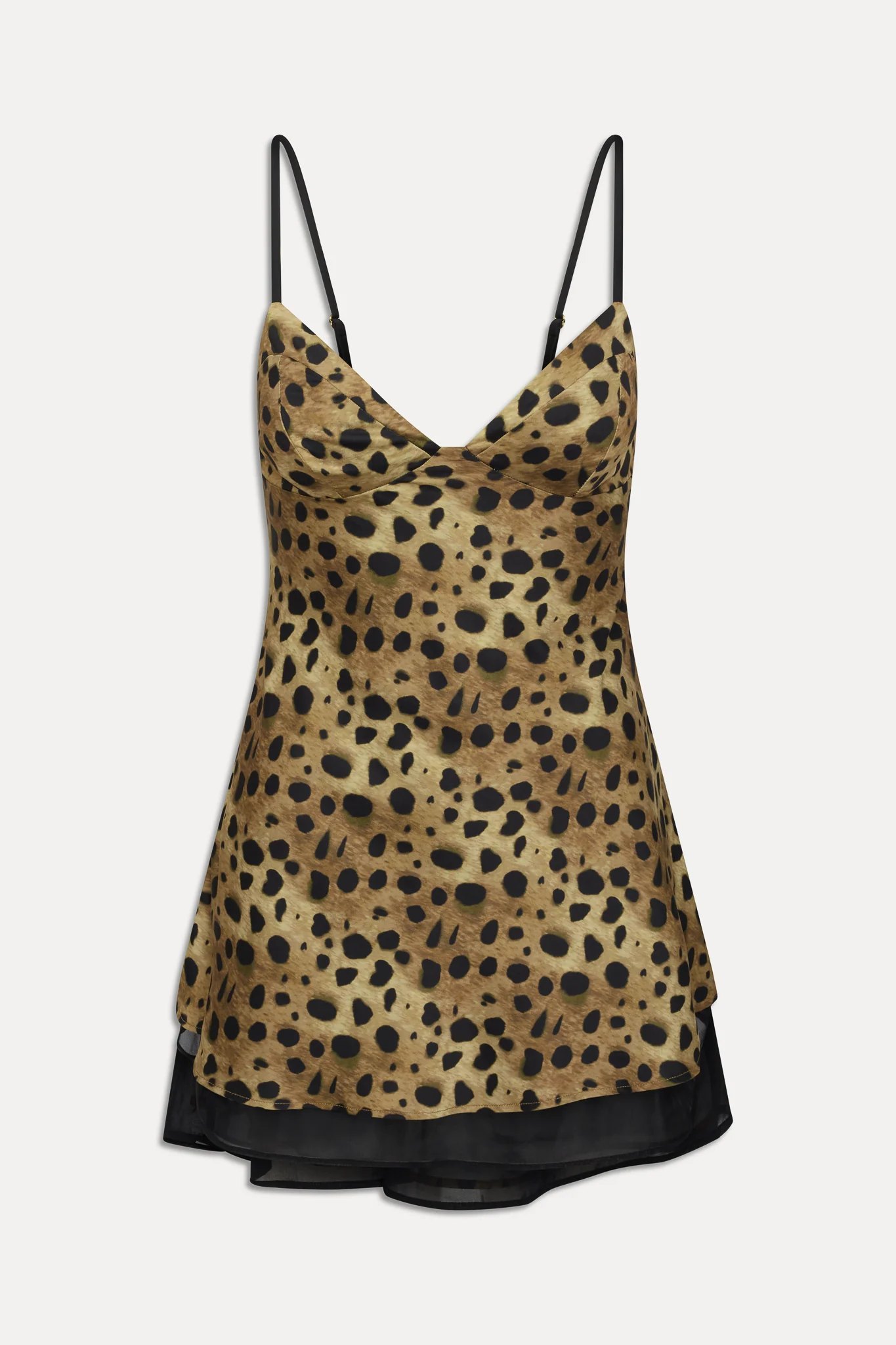 x Khy Kenley Satin Mini Dress - Lacey Leopard - Image 3