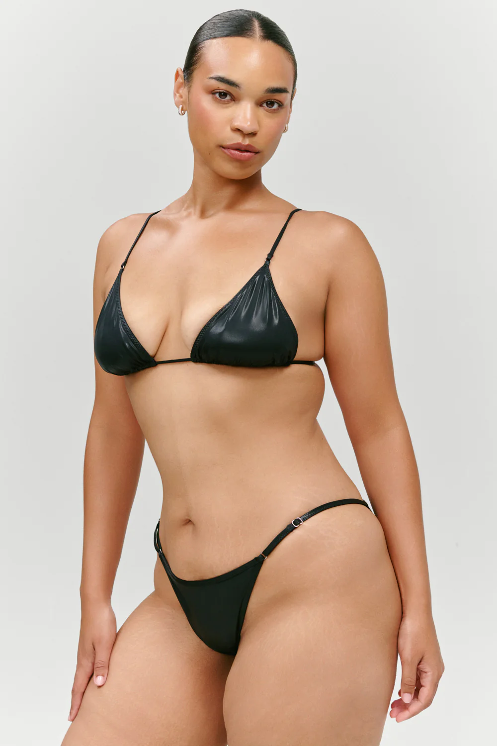 x KHY Luna Metallic Bikini Bottom - Black Chrome - Image 8