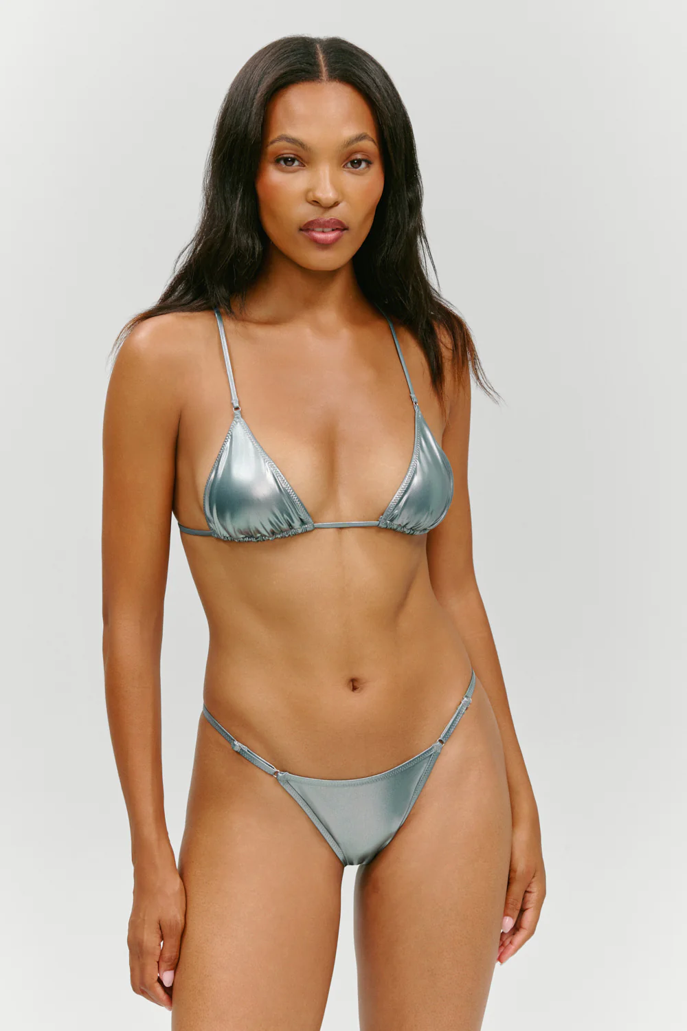 x KHY Luna Metallic Bikini Bottom - Chrome - Image 2