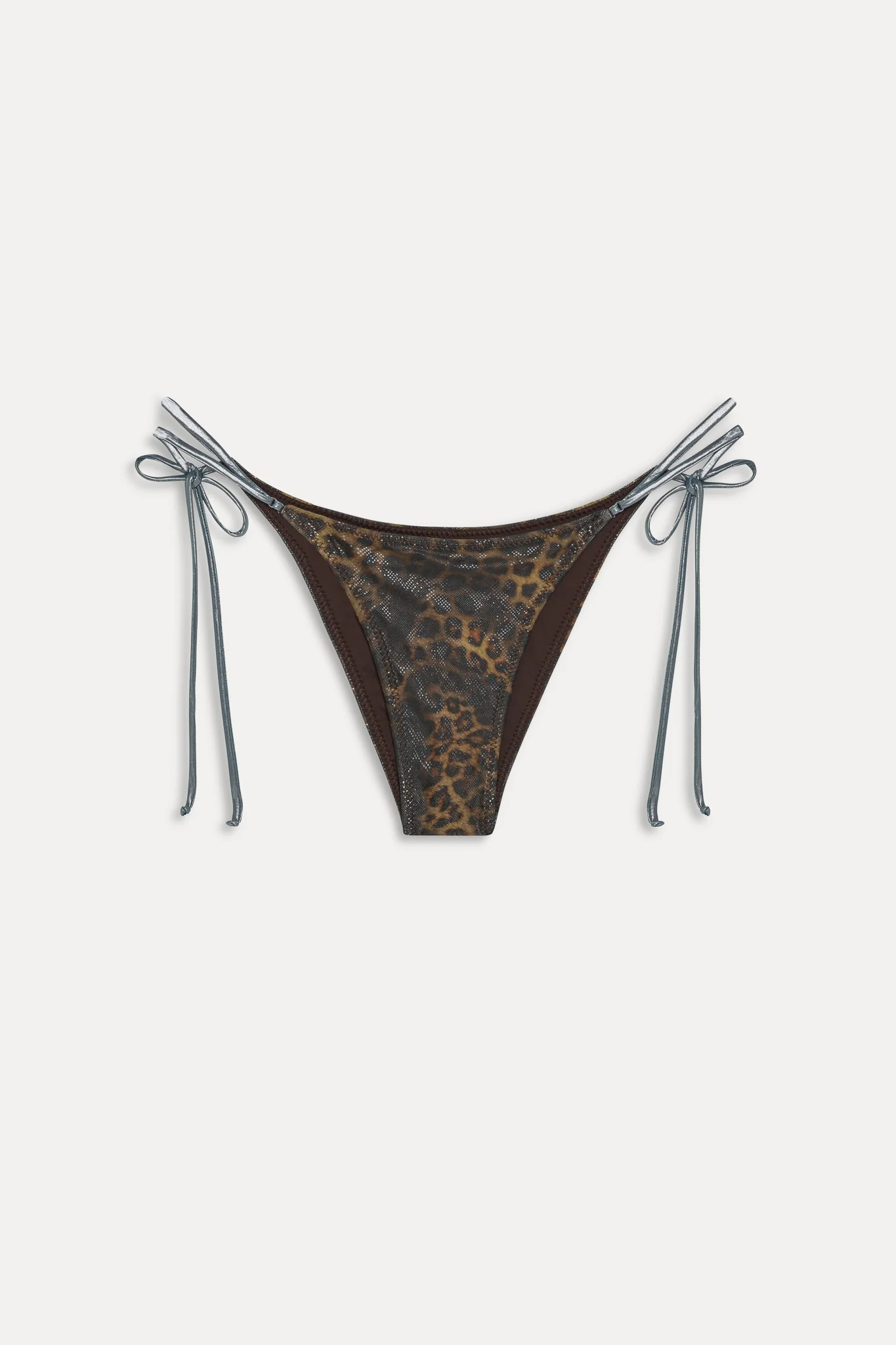 x KHY Mackenzie Foil String Bikini Bottom - Vintage Leopard - Image 3