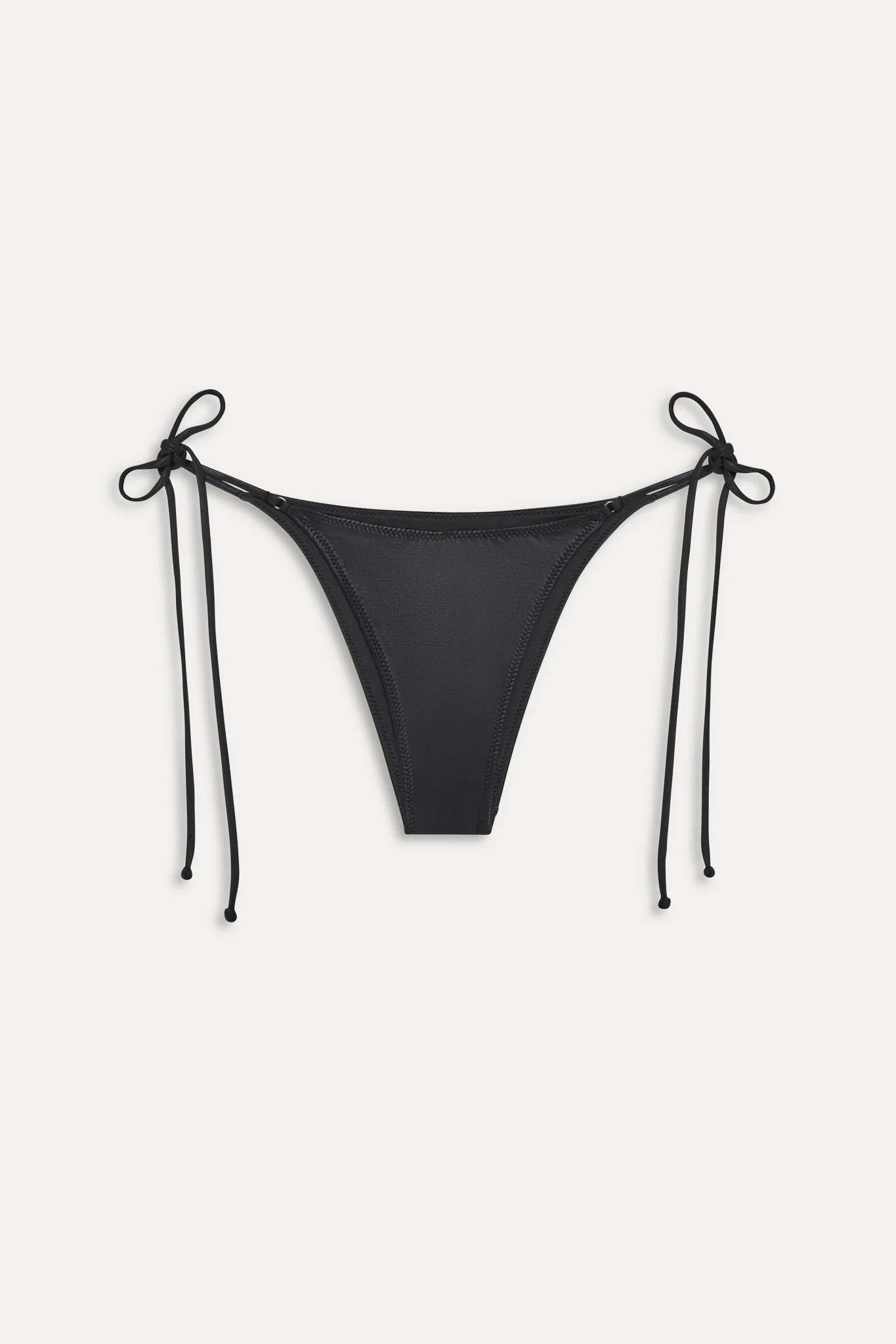 x KHY Mackenzie Metallic String Bikini Bottom - Black Chrome - Image 3
