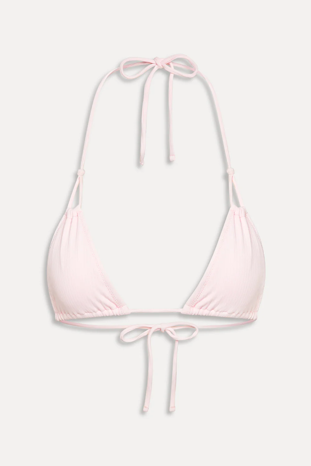 x Paige Lorenze Ari Ribbed Triangle Bikini Top - Blushing - Image 3