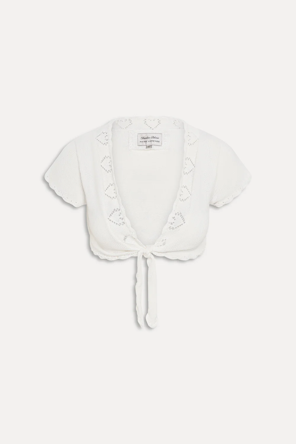 x Paige Lorenze Eternity Crochet Front Tie Blouse - White Chapel - Image 3